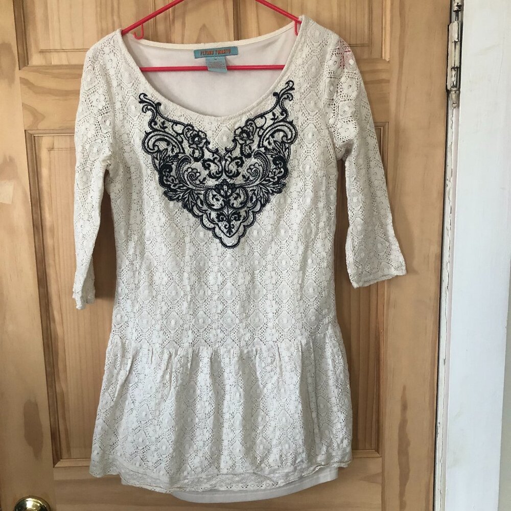 Modcloth Lace Embroidered Tunic Dress from Flying Tomato - Sz M